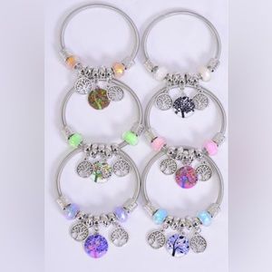 25014 Six Pack of Tree of Life Charm Bracelets Wholesale Lot Box